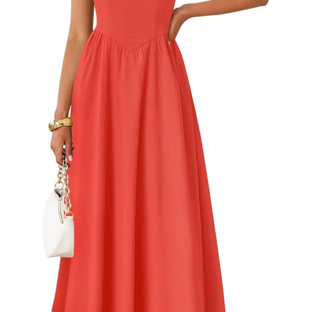 Elegant Coral Maxi Dress